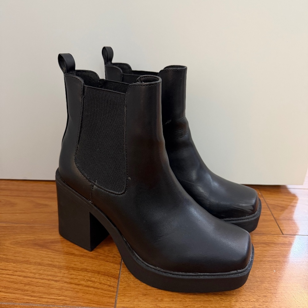 Heeled Platform Lug Sole Bootie